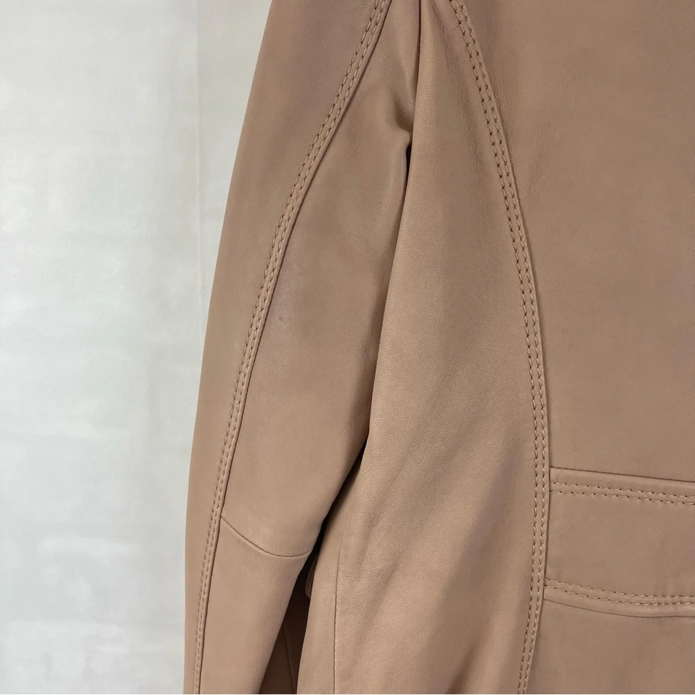 Giorgio Armani‎ Tan Leather Jacket Made in Italy Size 42 (US 6)